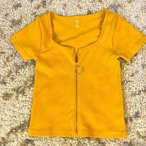 Yellow Fashion Zip Up